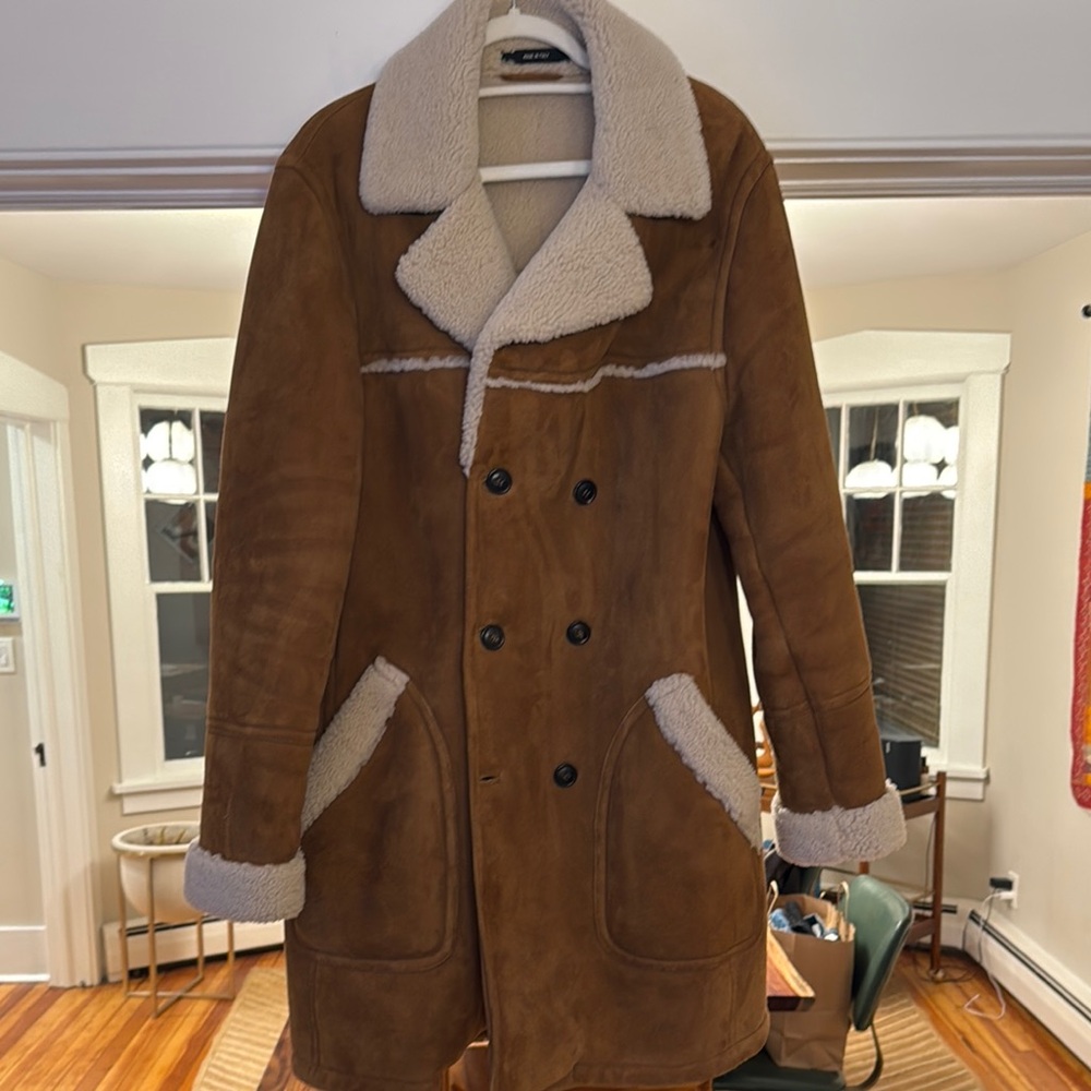 Vintage Suede Shearling Coat